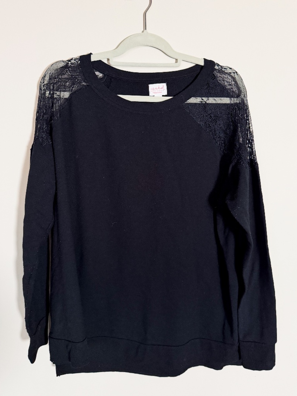 Isabel Maternity Black Sweater with Lace Shoulders